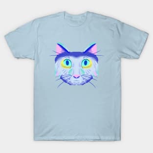 Cat Head Design Version 1 (blue scheme) T-Shirt